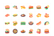 Flat Sandwich Stickers, a Duotone Icon by Vectors Market (Thumbnail 5 of 5)