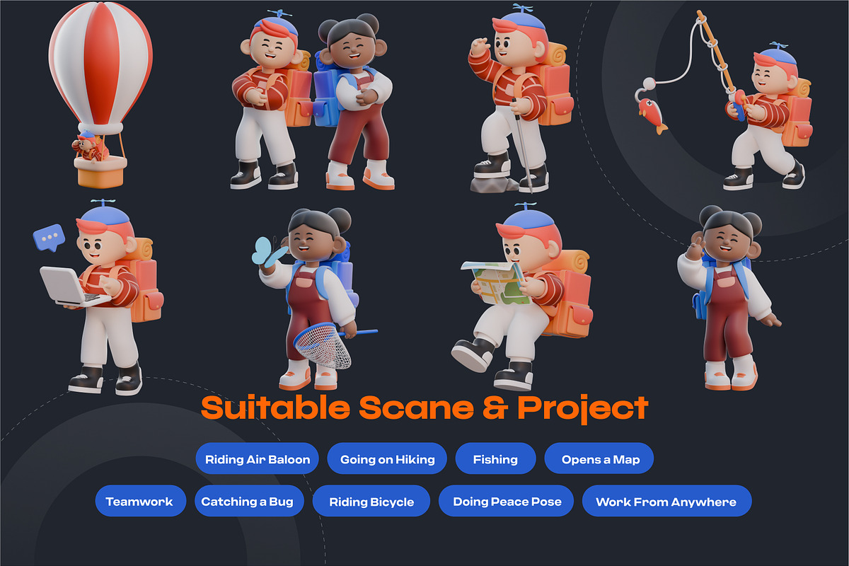 Travel and Adventure 3D Character, a Characters & Person 3D Model by orenjidesign (Photo 4 of 8)