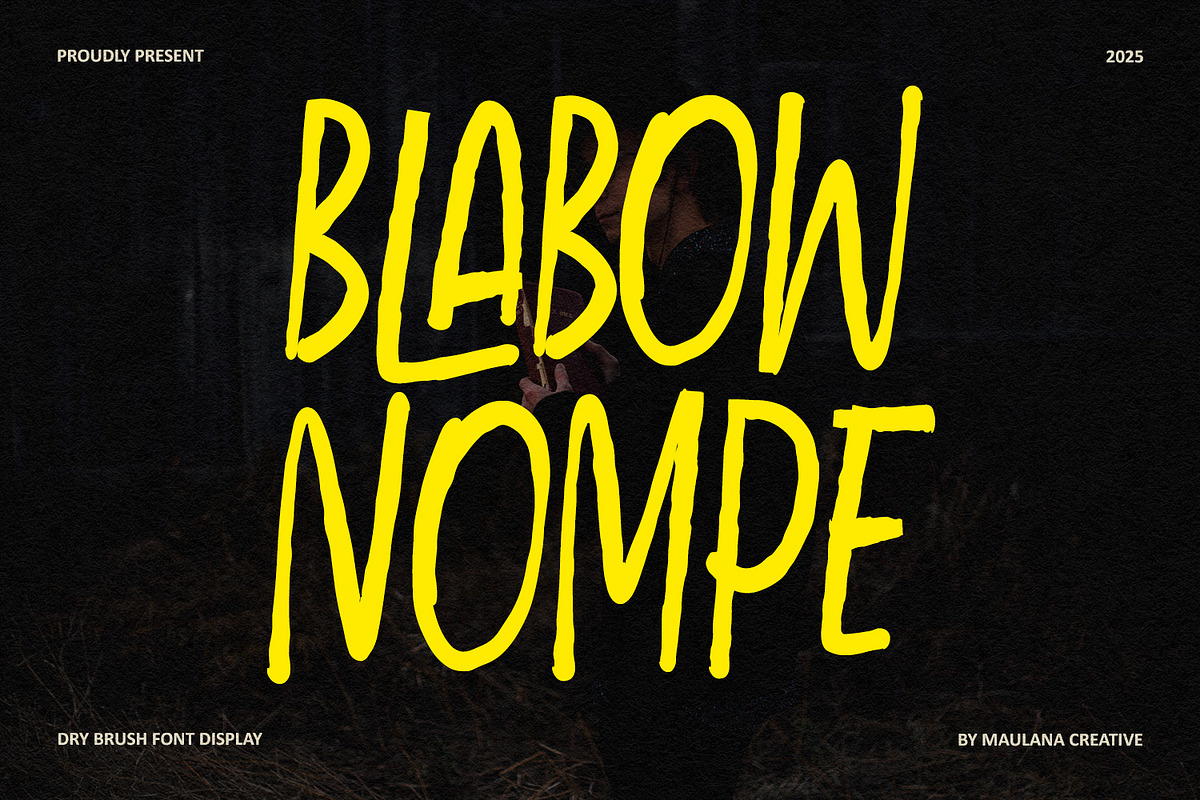 Blabow Nompe Bold Dry Brush Display, a Handwritten Font by Maulana Creative (Photo 1 of 7)