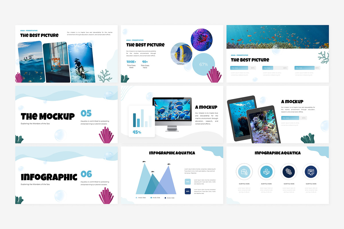 Aquatica - Cute Powerpoint Template, a Presentation Template by Eklip Studio (Photo 4 of 5)