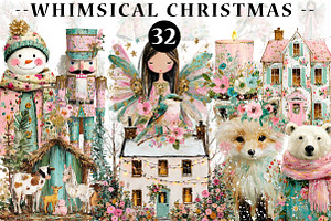 Vintage whimsical Christmas, an Illustration by CreationArt