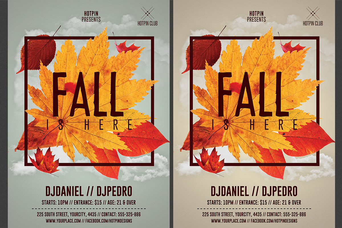 Fall Party Flyer Template, a Flyer Template by Hotpin