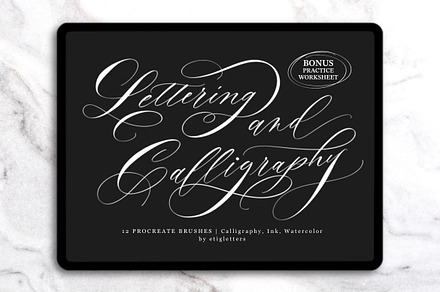 Procreate Brushes Calligraphy, a Brush Add-On by etigletters