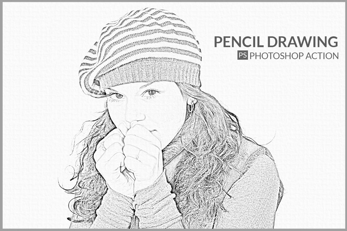 Realistic pencil drwaing action