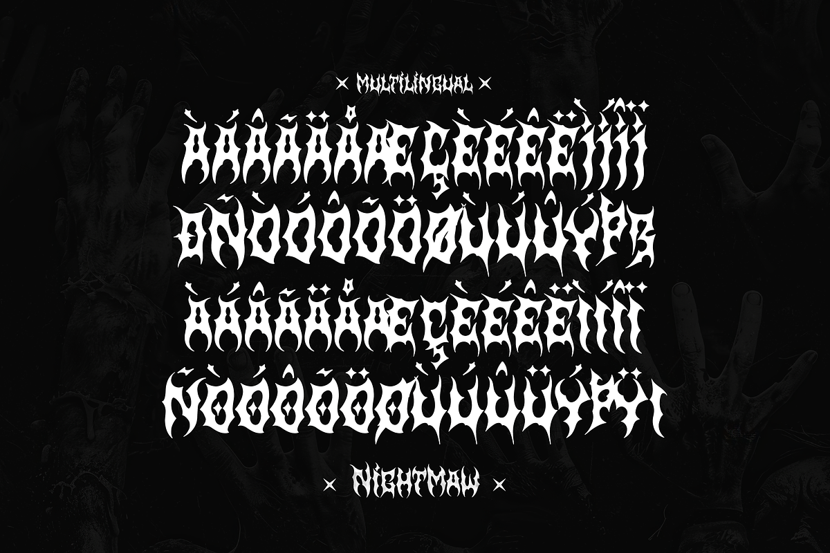 Nightmaw | Black Metal Font, a Blackletter Font by Denustudios (Photo 11 of 11)