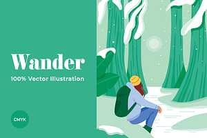 Wander & Adventure, a Person Illustration by @JennyPaintsWithPixels