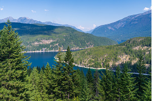 Panoramic view of Ross Lake in the, a Nature Photo by Backyard Stock