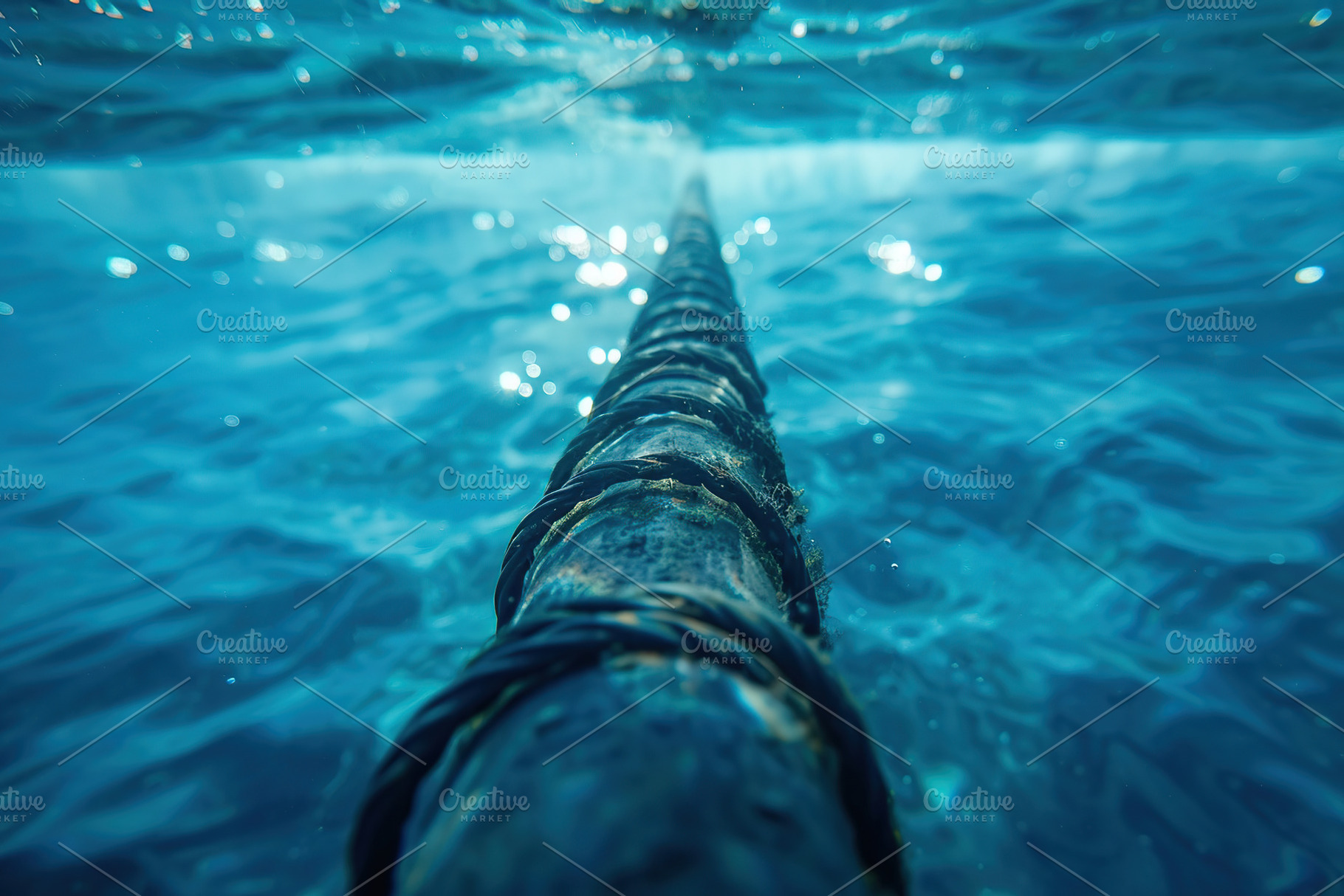 Optical fiber cable on the ocean floor, a Technology Photo by AlyaAnd