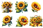 Watercolor Summer Sunflower Clipart, an Illustration by Watercolor design (Thumbnail 4 of 4)