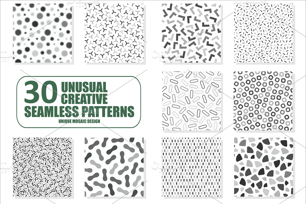 Seamless trendy monochrome patterns, a Pattern Graphic by ExpressShop (Photo 1 of 5)