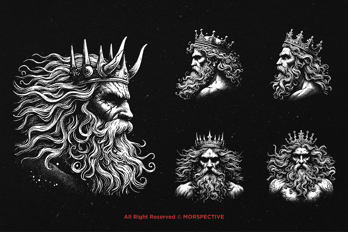 10 Bundle Dark Art King Neptune Sea, an Illustration by Morspective (Photo 3 of 7)