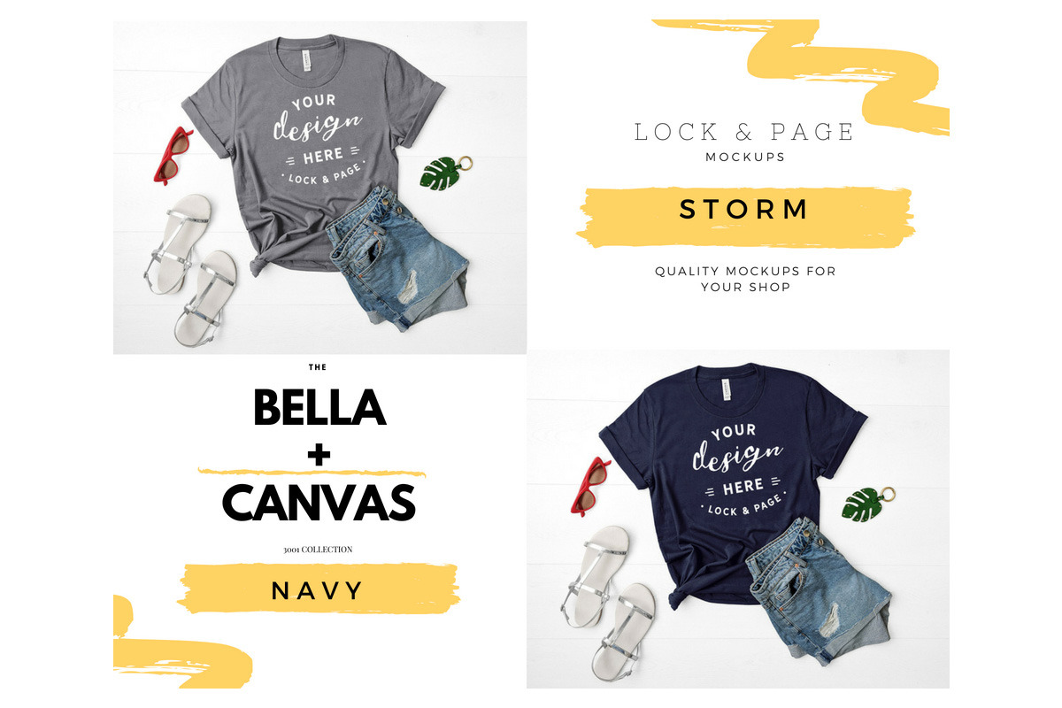 Bella Canvas 3001 Mega Bundle Mockup, a Shirt Mockup by lock and page (Photo 3 of 84)