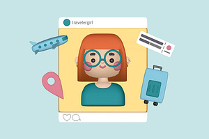 3D Travel Blogger Character, a Characters & Person 3D Model by UInstrument