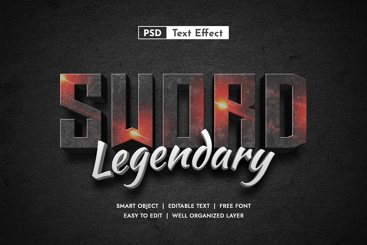 Medieval 3D Editable Text Effect, a Layer Style Add-On by AKart (Photo 3 of 11)