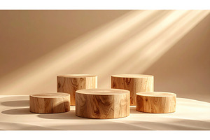 Minimal podium display of round oak, a Background Photo by Igor Tichonow