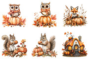 Watercolor Cute Autumn Fall Clipart, a Transportation Illustration by SinaCreation (Thumbnail 2 of 9)