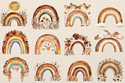 Boho Rainbow Clipart, an Illustration by NadiaTheronArt (Thumbnail 3 of 4)