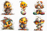 Whimsical Easter Funny Chick Clipart, an Illustration by Craft Nest (Thumbnail 6 of 11)