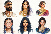 Ethnic Portrait PNG Set, an Illustration by DreamCafeArt (Thumbnail 3 of 7)