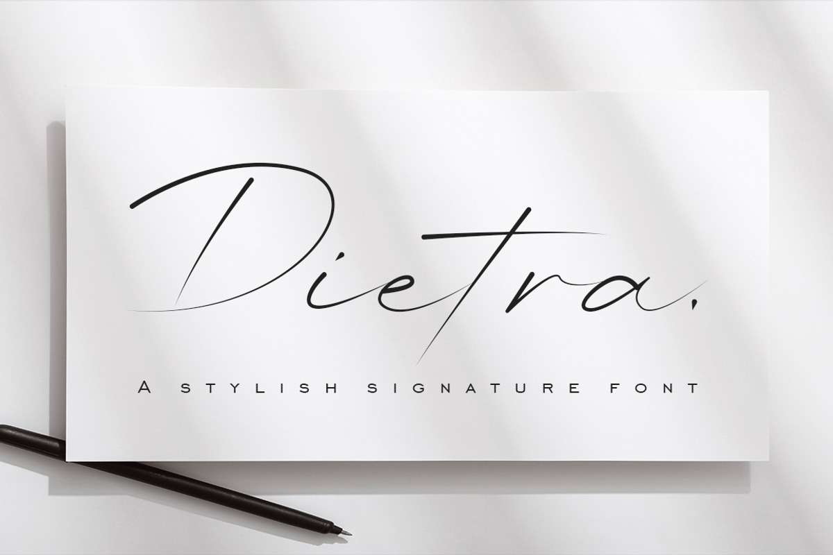 Dietra - Stylish Signature Font, a Script Font by Artkenza (Photo 1 of 5)