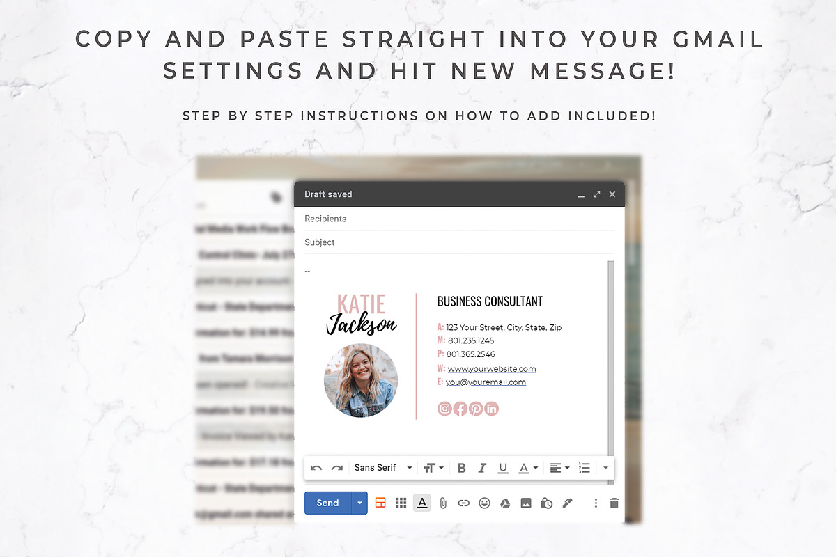Email Signature | Canva + Gmail, a Templates & Theme by Thirty One Palms Studio (Photo 6 of 6)