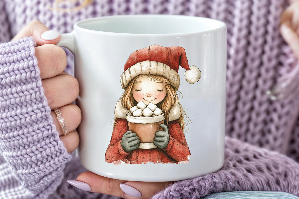 Christmas Cute Girls Sublimation PNG, an Illustration by CraftArtStudio (Photo 4 of 6)