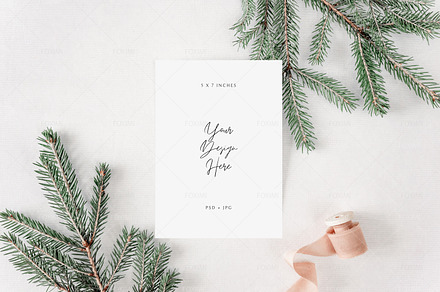 5x7 Christmas Card Mockup, P05, a Product Mockup by FOXIMIDesign