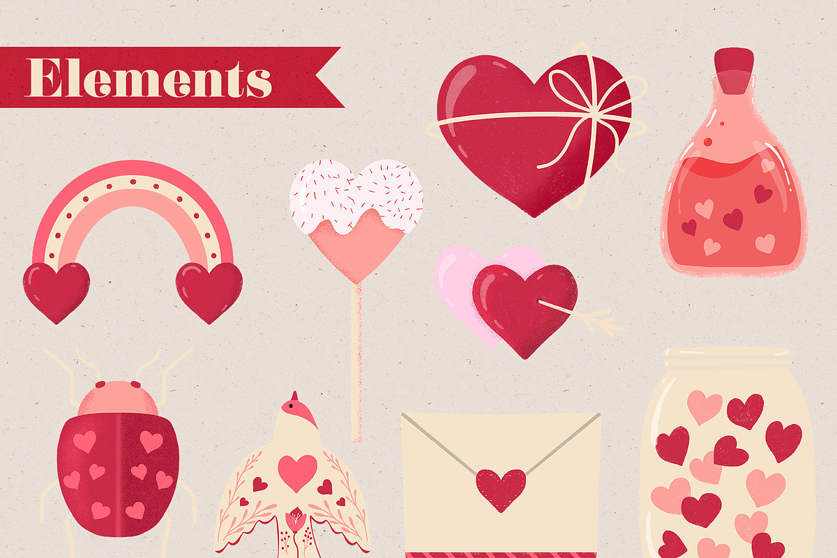 Nature-Inspired Valentine's Clipart, a Seasonal Illustration by The Audacious Brush (Photo 2 of 4)