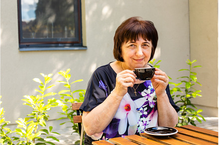 The senior woman is relaxing in the, a Person Photo by oksix