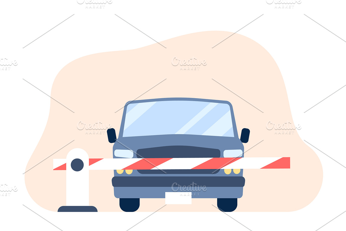 Car barrier. Auto parking concept, a Transportation Illustration by LadadikArt