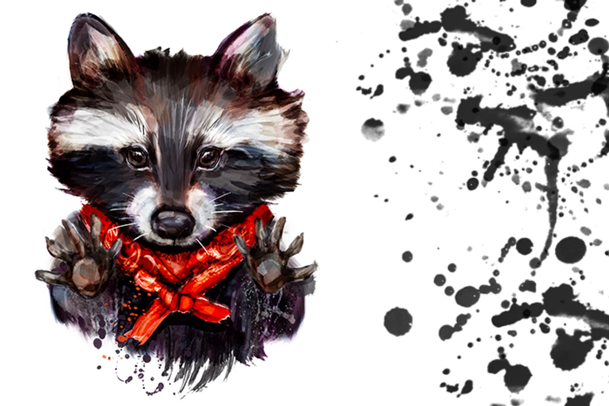 Set racoon fineart .4 styles, an Animal Illustration by art_mouse (Photo 4 of 7)