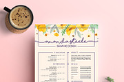 Floral CV / Resume Template /N, a Resume Template by Showy68 Template (Thumbnail 2 of 5)