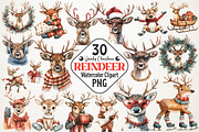 Quirky Christmas Reindeer Clip Arts, an Illustration by RobertsArt (Thumbnail 1 of 7)