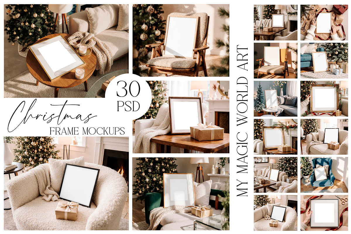 Christmas Frame Mockup Bundle 30PSD, a Product Mockup by EkaterinaViArt (Photo 1 of 5)