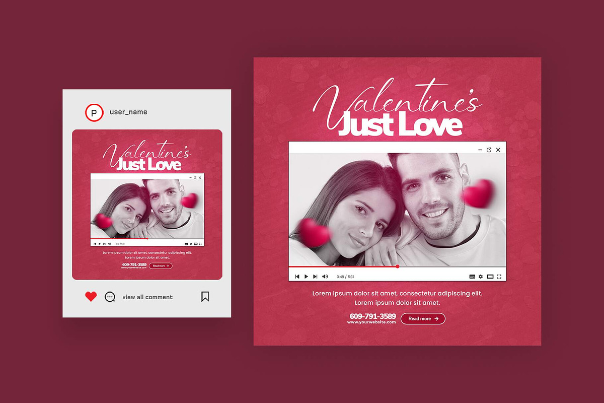 Romantic Valentine's Day Post, a Social Media Template by Saman Osama (Photo 2 of 2)