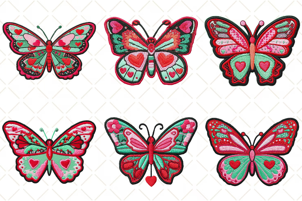 Crochet Valentines Butterfly Clipart, an Illustration by Black Bird Studio (Photo 2 of 6)