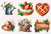 Strawberry Cottage PNG Clipart Bundl, an Illustration by CreationArt (Thumbnail 2 of 5)