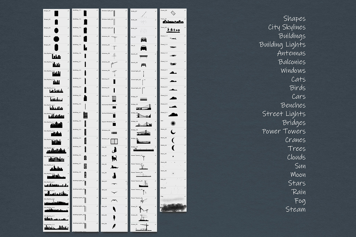 Photoshop Cityscape Stamp Brushes, a Brush Add-On by MISTstudioDesign (Photo 2 of 9)