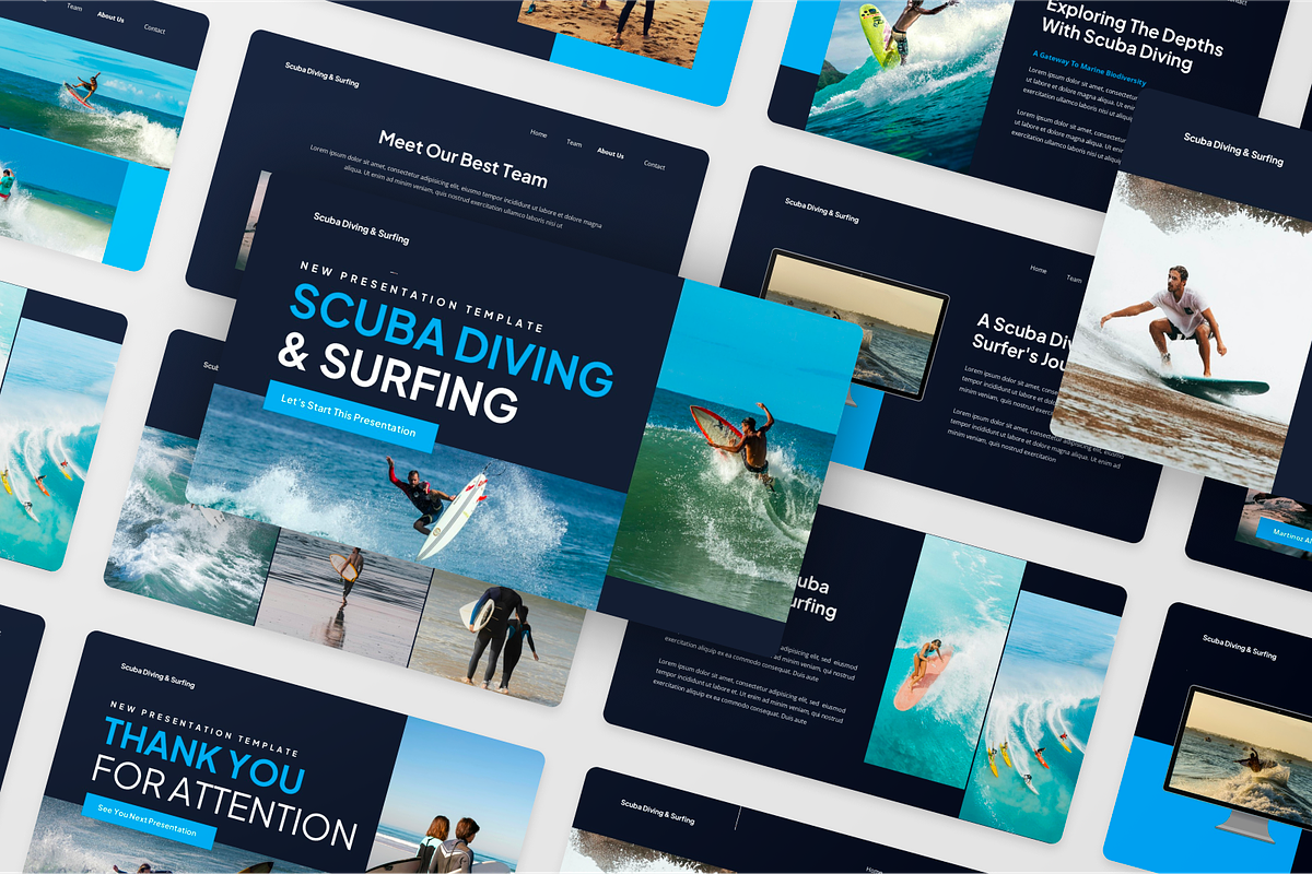 Scuba Diving & Surfing Google Slides, a Presentation Template by SquidPixey (Photo 6 of 6)