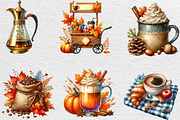 Vintage Autumn Coffee Clipart, an Illustration by Black Bird Studio (Thumbnail 3 of 6)