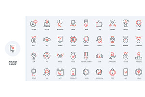 Award badges winner best icons, an Object Illustration by Lemberg Vector