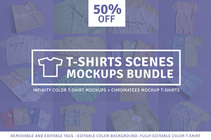 50% OFF Tshirt Scenes Mockups Bundle