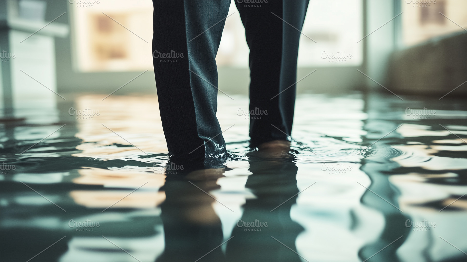 Man in formal trousers stands in, a Business Photo by MistyDay