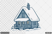 Winter Cottage Hand Drawn Bundle, a Photo by Actual Pixel (Thumbnail 7 of 8)