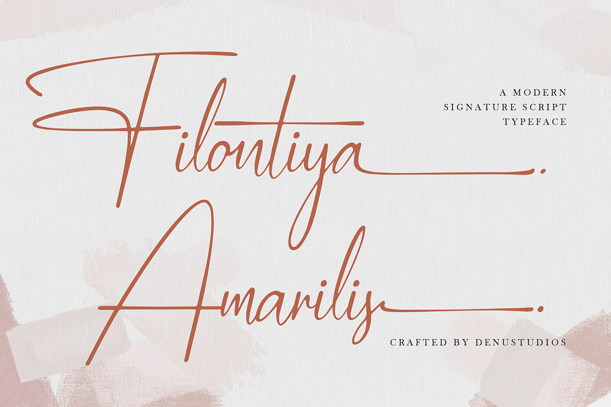 Filontiya Amarilis Modern Signature, a Script Font by Denustudios (Photo 1 of 12)