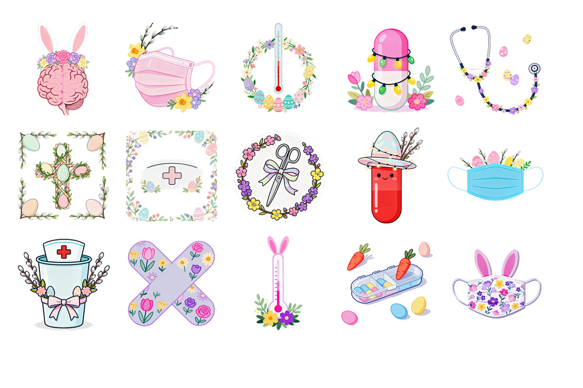 Watercolor Easter Medical Clipart, a Healthcare Illustration by InkyQueenArt (Photo 5 of 7)