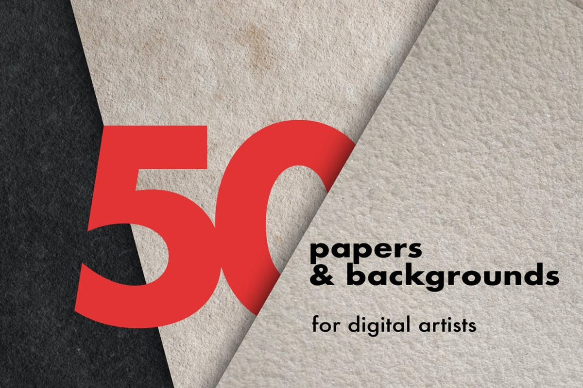 50 paper & background textures, a Texture Graphic by Endete & Mazak brushes (Photo 1 of 6)