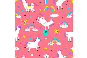 Unicorn Seamless Pattern. Cute