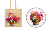 Spring Flower Basket Clipart Set, an Illustration by Design Market (Thumbnail 5 of 5)