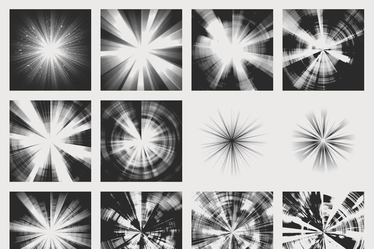 Halftone Burst Texture Pack, a Texture Graphic by StockMamba